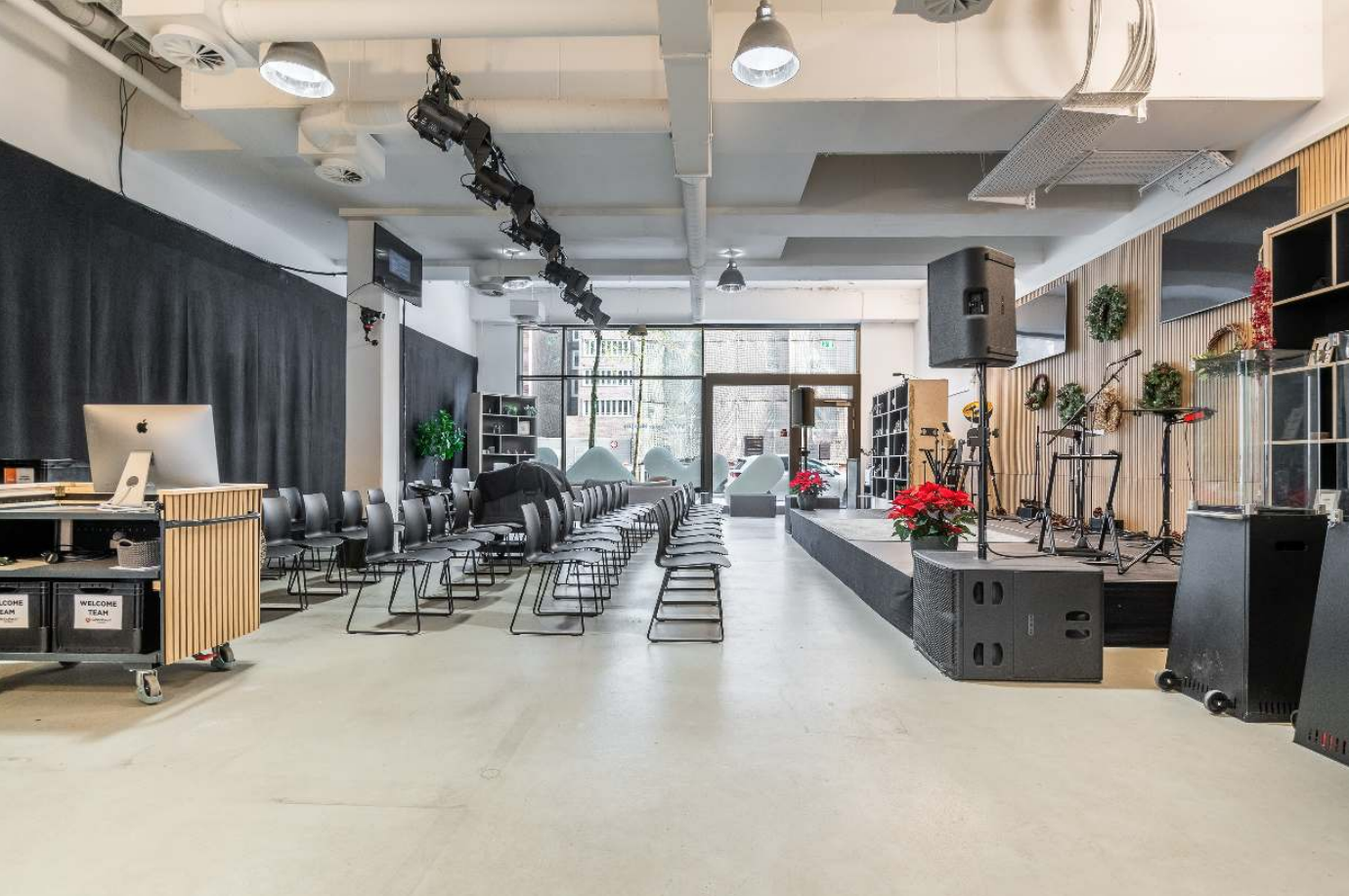 200-person event space at House of AI Hamburg