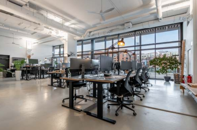 AI coworking workspace with dedicated desks at House of AI Hamburg